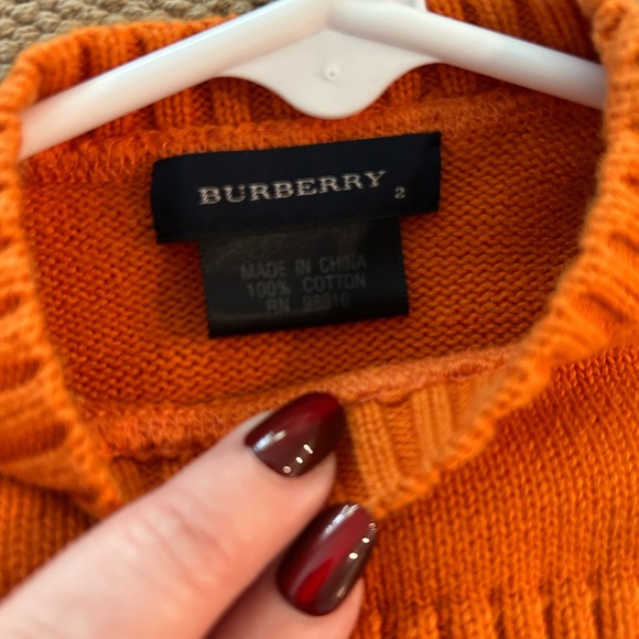 Burberry Kids Vibrant Orange Crewneck Sweater - Picture 5 of 9
